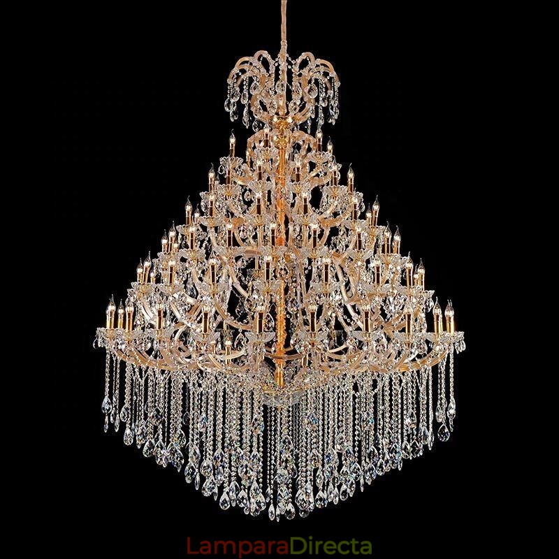 Lámpara de techo decorativa de cristal de lujo con 96 luces
