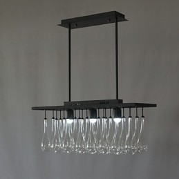 Lámpara de araña de metal con pintura de cristal contemporánea moderna