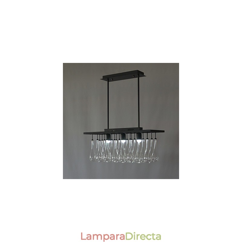 Lámpara de araña de metal con pintura de cristal contemporánea moderna