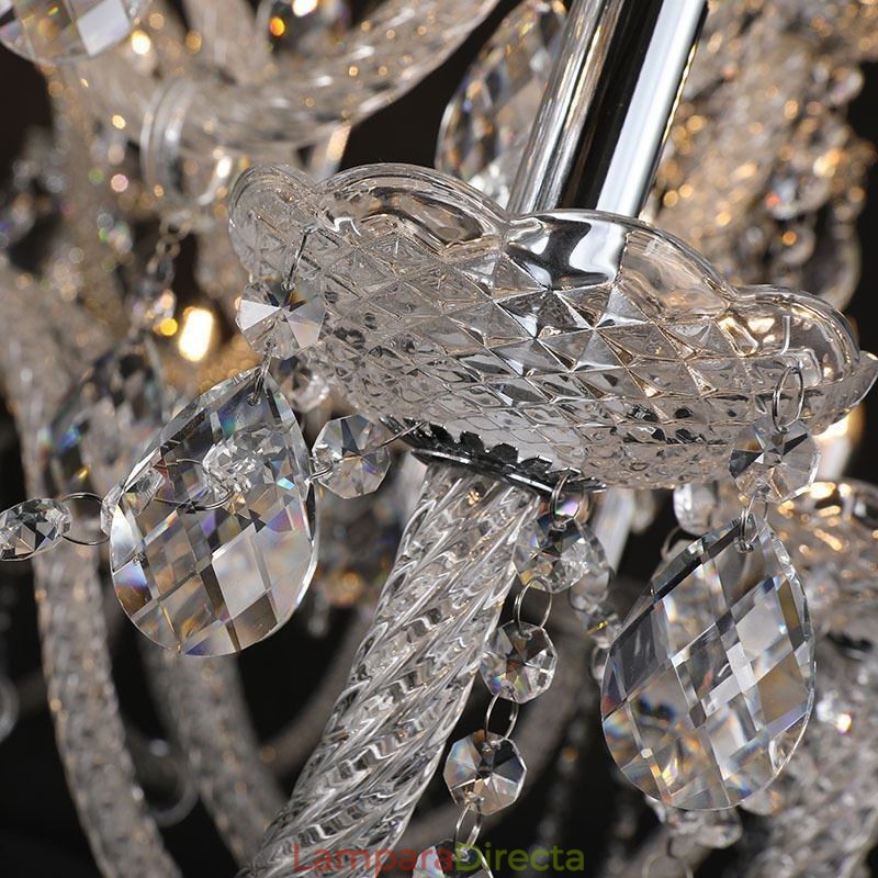 Lámpara de techo de cristal europea con 53 luces