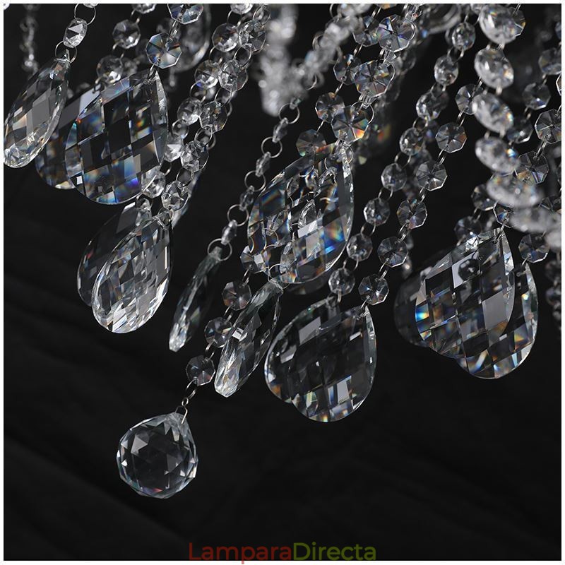 Lámpara de techo de cristal europea con 53 luces
