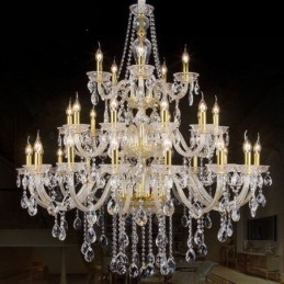 Lámpara de techo decorativa de cristal de lujo con 32 luces