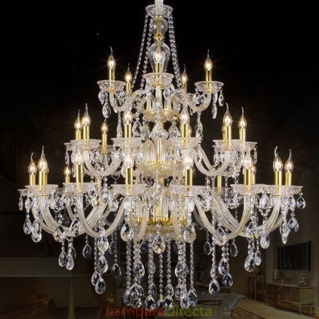Lámpara de techo decorativa de cristal de lujo con 32 luces Lámpara de techo decorativa de cristal de lujo con 32 luces