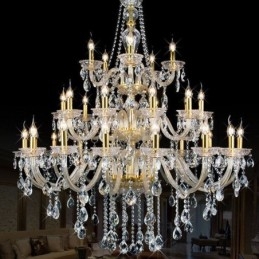 Lámpara de techo decorativa de cristal de lujo con 32 luces