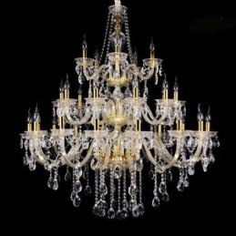 Lámpara de techo decorativa de cristal de lujo con 32 luces