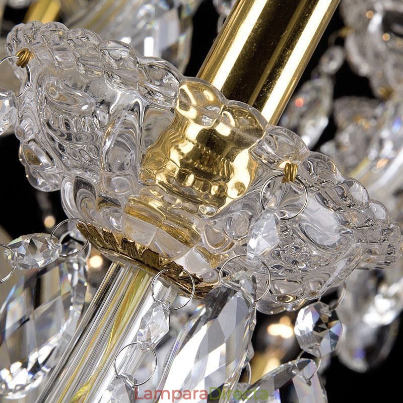 Lámpara de techo decorativa de cristal de lujo con 32 luces