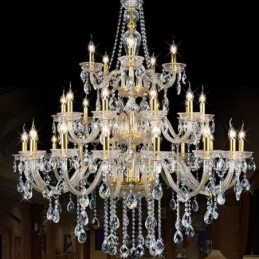 Lámpara de techo decorativa de cristal de lujo con 32 luces