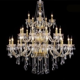 Lámpara de techo decorativa de cristal de lujo con 32 luces