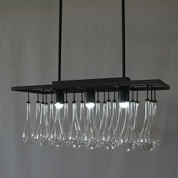 Lámpara de araña de metal con pintura de cristal contemporánea moderna