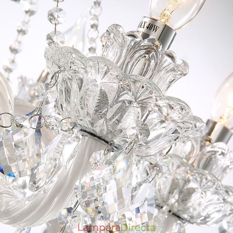 Lámpara de araña de cristal europea con 32 luces, lámpara de techo decorativa de lujo