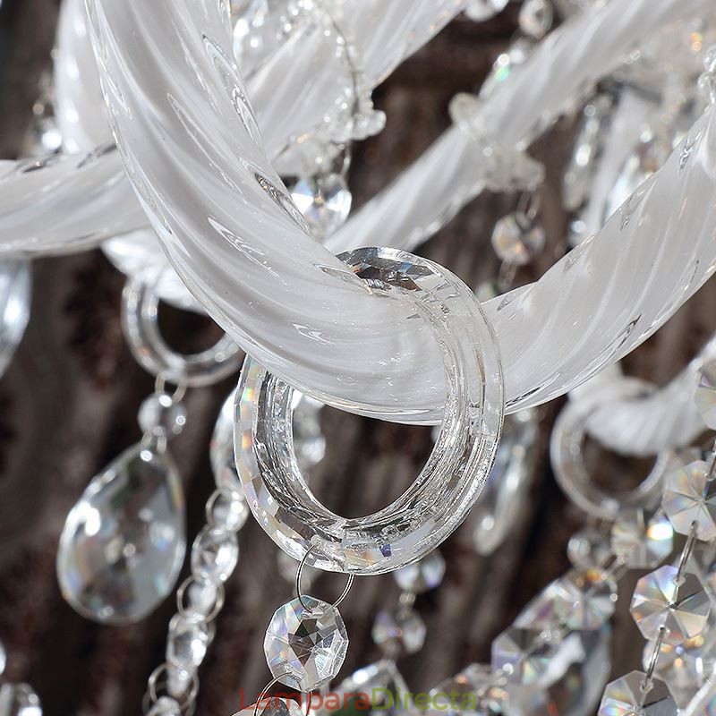 Lámpara de araña de cristal europea con 32 luces, lámpara de techo decorativa de lujo