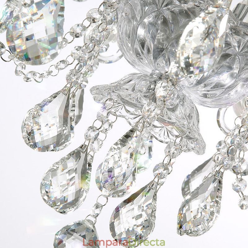 Lámpara de araña de cristal europea con 32 luces, lámpara de techo decorativa de lujo