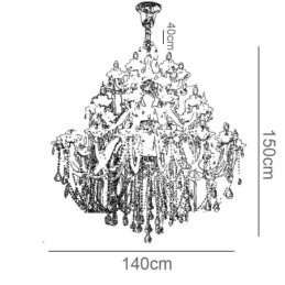 Lámpara de araña de cristal europea con 32 luces, lámpara de techo decorativa de lujo