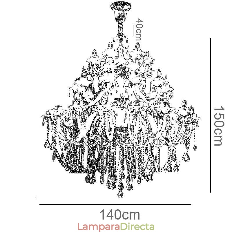 Lámpara de araña de cristal europea con 32 luces, lámpara de techo decorativa de lujo