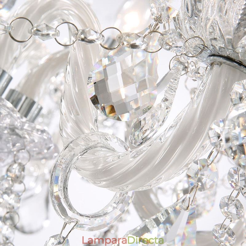 Lámpara de araña de cristal europea con 32 luces, lámpara de techo decorativa de lujo