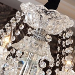 Lámpara de araña de cristal europea con 32 luces, lámpara de techo decorativa de lujo
