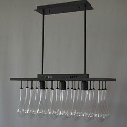 Lámpara de araña de metal con pintura de cristal contemporánea moderna