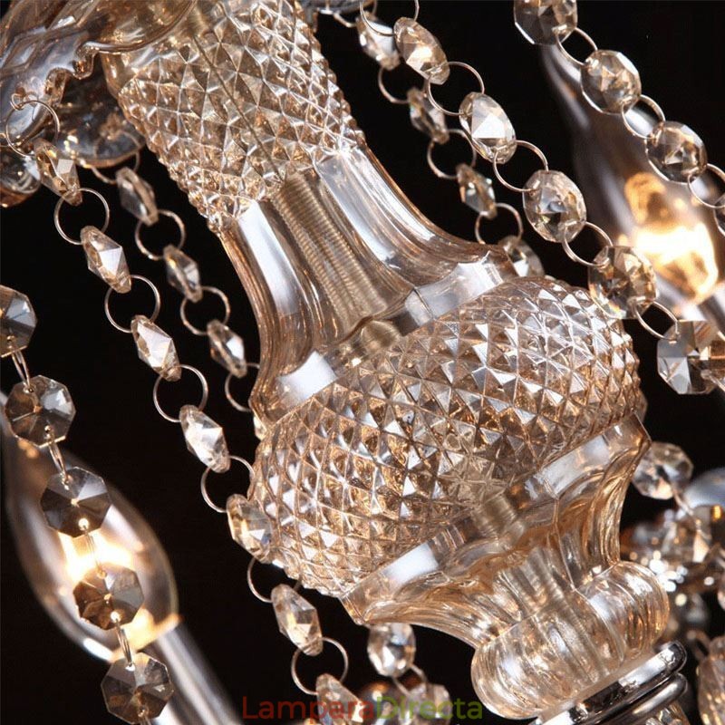 Lámpara de araña de cristal europea con 30 luces, luz de techo decorativa