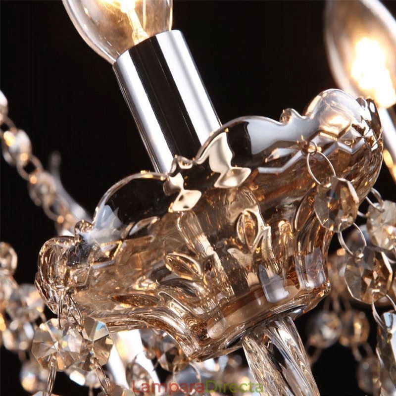 Lámpara de araña de cristal europea con 30 luces, luz de techo decorativa