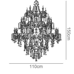 Lámpara de techo de cristal color coñac con 35 luces