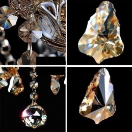 Lámpara de techo de cristal color coñac con 35 luces