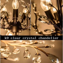 Lámpara de techo de cristal estilo retro negra