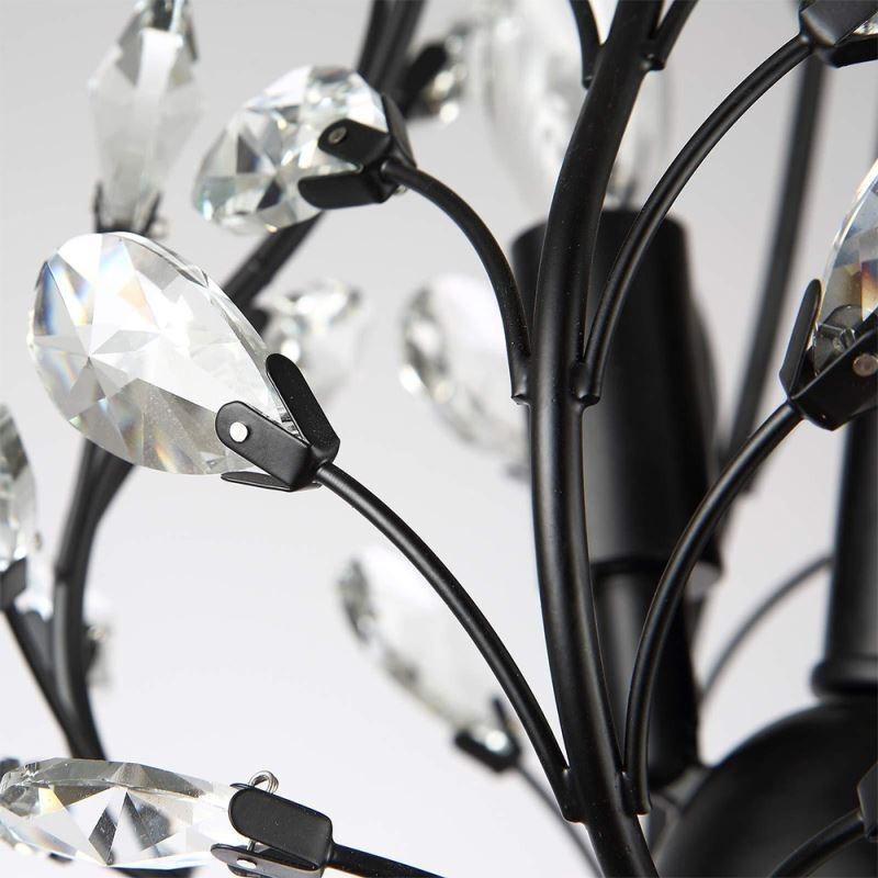Lámpara de techo de cristal estilo retro negra