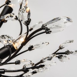 Lámpara de techo de cristal estilo retro negra