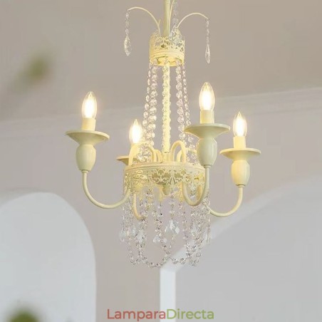 Lámpara de techo de cristal nórdico con pintura color crema Lámpara de techo de cristal nórdico con pintura color crema