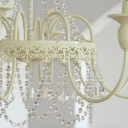 Lámpara de techo de cristal nórdico con pintura color crema