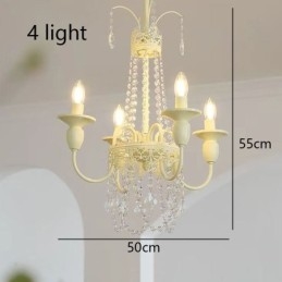 Lámpara de techo de cristal nórdico con pintura color crema