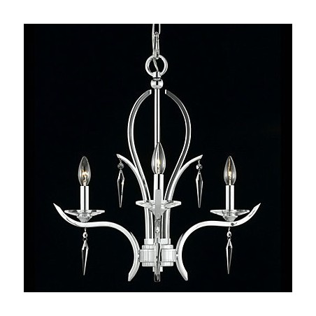 Elegante lámpara de araña de cristal con 3 luces y bombilla tipo vela