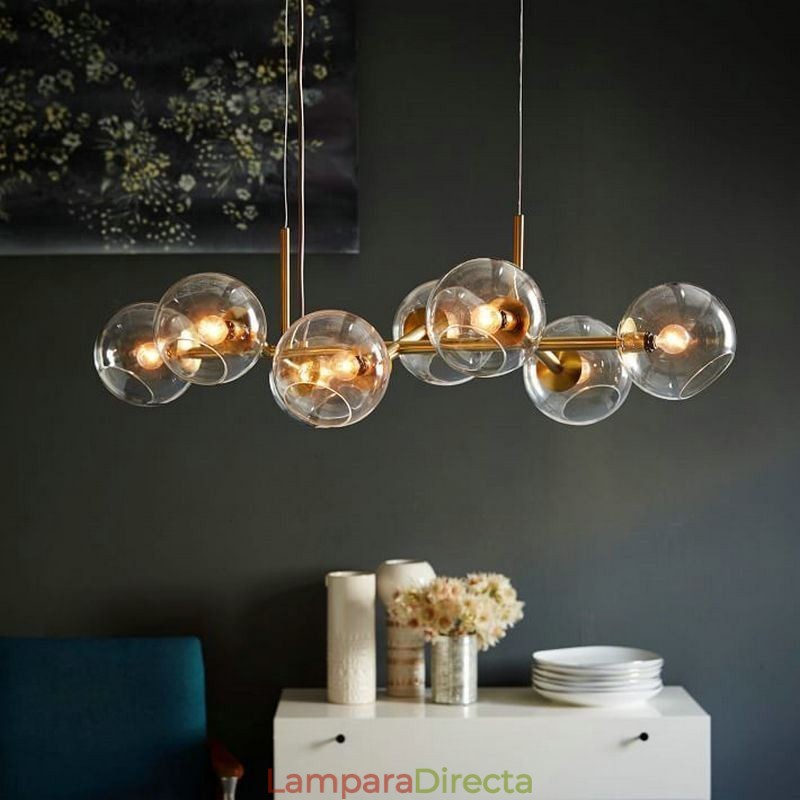 Lámpara colgante contemporánea Magic Bean, sencilla, 8 luces