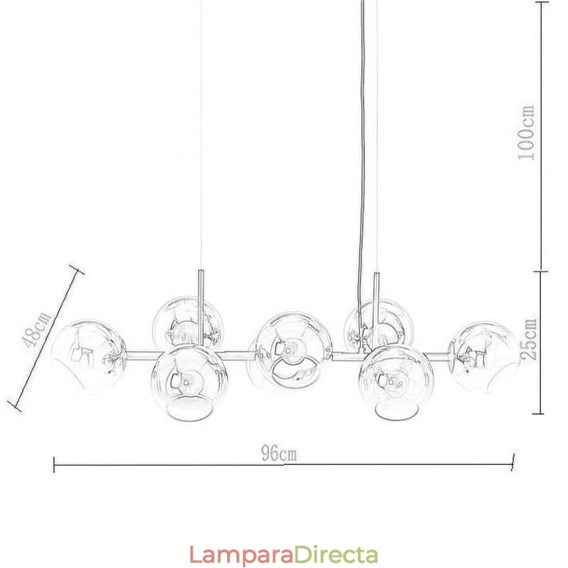 Lámpara colgante contemporánea Magic Bean, sencilla, 8 luces