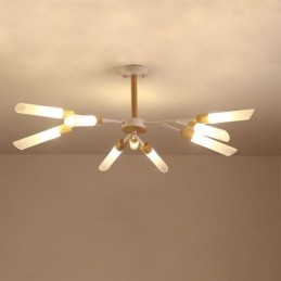 Lámpara colgante nórdica moderna de madera maciza