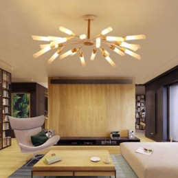Lámpara colgante nórdica moderna de madera maciza