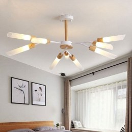 Lámpara colgante nórdica moderna de madera maciza
