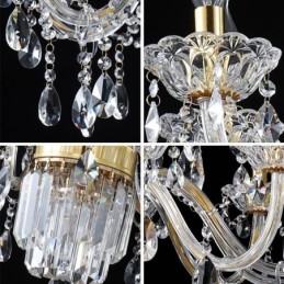 Lámpara colgante clásica europea de gran tamaño de cristal