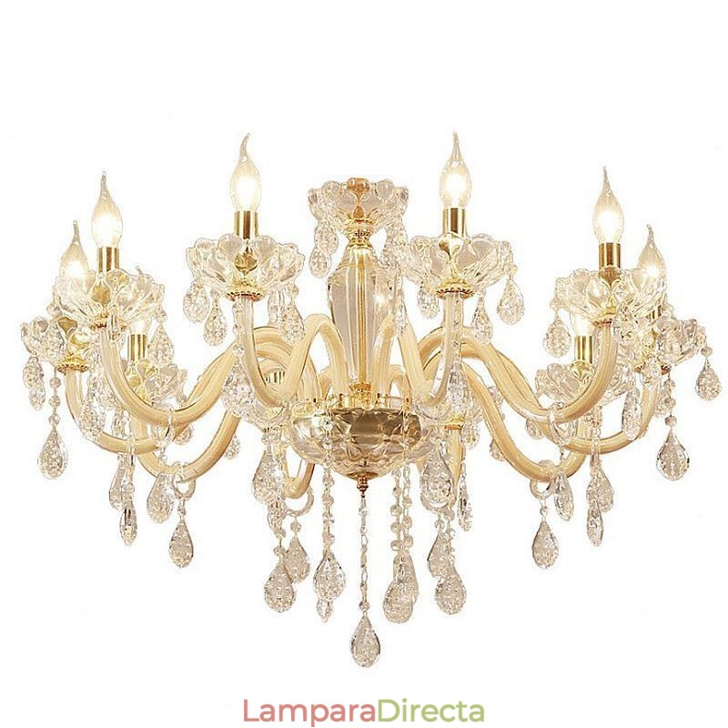 Elegante lámpara colgante de cristal de estilo europeo.