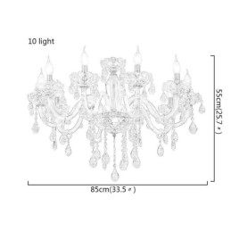 Elegante lámpara colgante de cristal de estilo europeo.