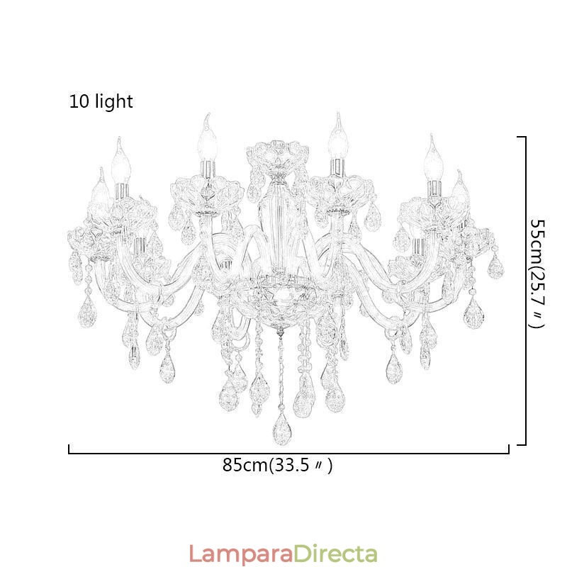 Elegante lámpara colgante de cristal de estilo europeo.