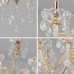 Elegante lámpara colgante de cristal de estilo europeo.