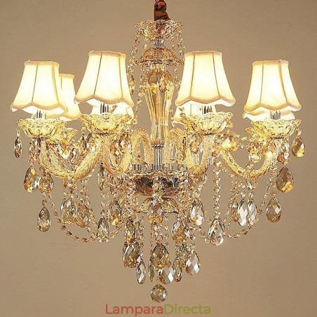 Lámpara de techo de cristal color coñac de lujo europea Lámpara de techo de cristal color coñac de lujo europea