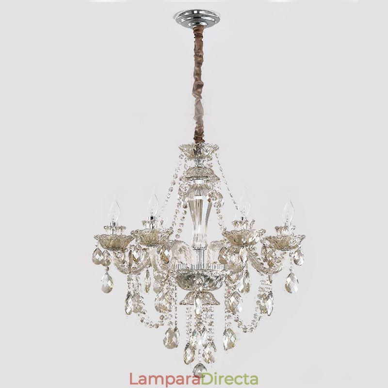 Lámpara de techo de cristal color coñac de lujo europea