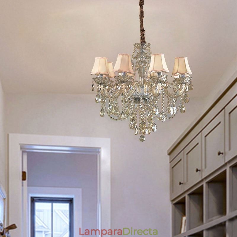 Lámpara de techo de cristal color coñac de lujo europea