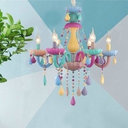 Lámpara colgante Macaron de cristal de colores europeos