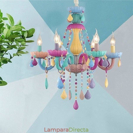 Lámpara colgante Macaron de cristal de colores europeos Lámpara colgante Macaron de cristal de colores europeos