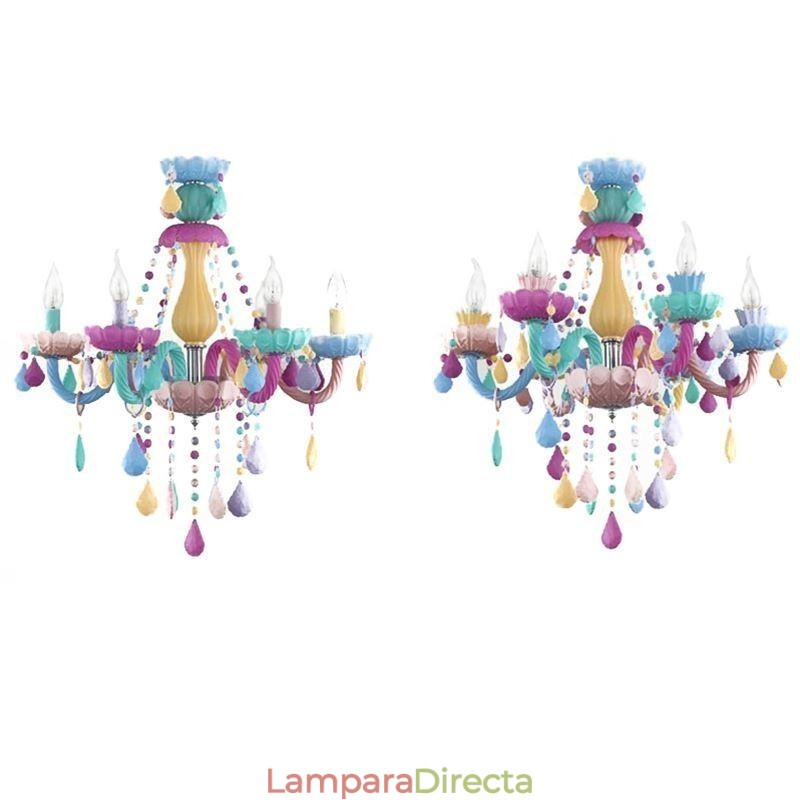 Lámpara colgante Macaron de cristal de colores europeos