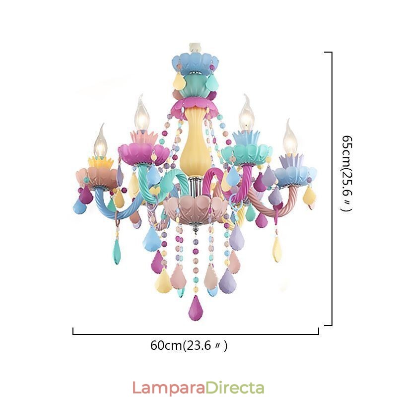 Lámpara colgante Macaron de cristal de colores europeos