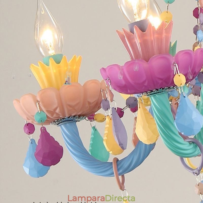 Lámpara colgante Macaron de cristal de colores europeos